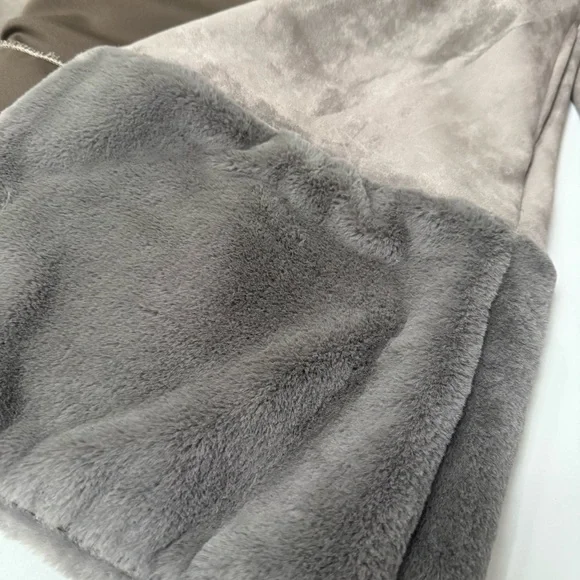 Zara jacket faux suede fur gray small preowned - Picture 8 of 12